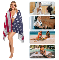 Serviette de plage américaine personnalisée de haute qualité pour le 250e anniversaire, anti-sable et absorbante, serviette de voyage pour la plage et l'extérieur
