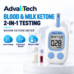 AdvallTech Medidor Portátil de Cetonas para Vacas Lecheras con Codificación Automática, Medidor de Doble Muestra de Sangre y Leche para Diagnóstico e Inyección - Product Image 1