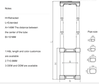 Poignée d'extension pour valise trolley pilote de 13 pouces