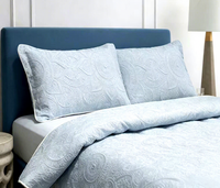 Couette en microfibre brodée OEM ODM couvre-lits en usine couvre-lits classique et solide couvre-lit