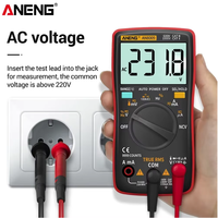 Multimètre numérique True-RMS AN8009, testeur de transistors et de condensateurs, mesure de la capacité électrique, test de diode et de température, certifié CE