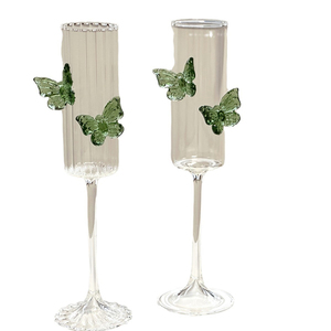 <strong>Wholesales</strong> Ins Decorative butterfly Glass <strong>champagne</strong> Cup Creative Cocktail Glass Water Cup - Product Image 5