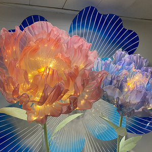 Fleur <span class=keywords><strong>de</strong></span> soie électrique fleur <span class=keywords><strong>de</strong></span> pivoine géante artificielle fermeture automatique ouverture fleur Ford Dressing fenêtre fond décoration - Product Image 6