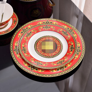 Juego de cubiertos clásicos de Phnom Penh, placa de cargador de porcelana de hueso grande de 10 pulgadas, juego de vajilla de 58 piezas con tenedores de cuchillo para carne - Product Image 3