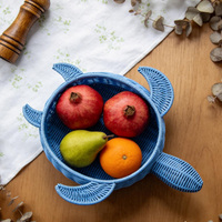 Handgeweven PP rotan schildpadvormige mand Creatief dierenvormig geweven dienblad Fruit Snack opbergmand Decoratieve mand voor thuisgebruik