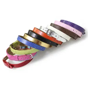 8mm Snake Skin Bracelet 8mm x 210mm PU Leather Wristband DIY Accessories Fit 8mm Slide Charms