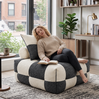 Canapé modulaire carré moderne en tissu compressé sous vide, une place, rembourré, pour salon et appartements
