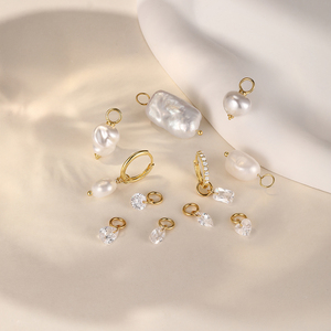 Accessoires de boucles d'oreilles DIY faits à la main en argent sterling 925 : Cerceaux, breloques géométriques, cœurs, poires, marquises, zircons, perles et charms - Product Image 5