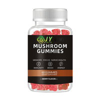 Gomitas de 10 Hongos (Cordyceps, Melena de León, Reishi, Chaga) 60 Unidades, Apoyo para la Memoria, Concentración y Nervios, Fabricante OEM ODM, Marca Privada