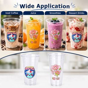Vasos Desechables de Plástico PET de Pared Simple de 20 oz, Impresión Digital, Logotipo Personalizado para Clubes Nocturnos, Salones, Bares, Café y Bebidas - Product Image 4