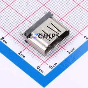 GT-HD014A-FNNG0 HDMI Connector Through hole Component (THT) Connector HDMI-A Female 19P Through Hole - Product Image 1