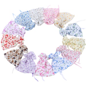 Bolsas de Regalo de Tela con Cordón, Diseño de Flores Pequeñas, para Uso Diario, Cumpleaños, Baby Shower, Bodas, Precio de Fábrica - Product Image 1