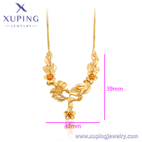 Xuping Jewelry Collier pour femmes en or 24 carats, bijoux de mode, bijoux floraux