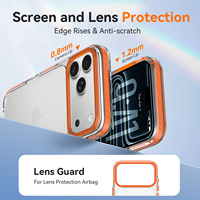 Coque de téléphone hybride transparente de luxe antichoc avec protection de caméra surélevée durable pour iPhone 17 18 Pro Max Funda
