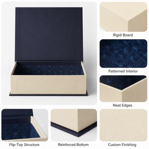Boîte cadeau rigide personnalisée en carton ivoire, rectangulaire, avec doublure en satin, impression haut de gamme, directement de l'usine - Product Image 2