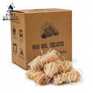 Allume-feu en laine de bois à bas <span class=keywords><strong>prix</strong></span>, échantillon gratuit, naturel, imperméable, pour barbecue, camping, OEM, usine chinoise - Product Image 1