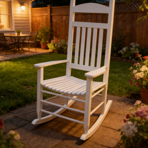 เก้าอี้โยกไม้ป็อปลาร์แข็งแรงทนทาน ประกอบด้วยมืออย่างประณีต เฟอร์นิเจอร์ตกแต่งบ้านสไตล์เรียบง่ายสำหรับห้องนอน เก้าอี้นั่งพักผ่อนเพื่อความสบาย - Product Image 2