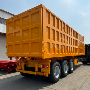 Semi-<span class=keywords><strong>remorque</strong></span> haute résistance de 80 tonnes utilisée pour le chargement de la <span class=keywords><strong>remorque</strong></span> à benne basculante arrière en grain de pierre avec caractéristiques étanches scellées - Product Image 2