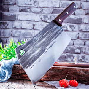 Cuchillo de cocina forjado a mano, cuchillo para rebanar, cuchillo de carnicero, cuchillo para picar, cuchillo Longquan afilado de acero con alto contenido de manganeso - Product Image 1