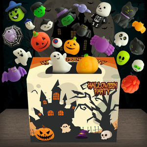 Caja Sorpresa de Halloween: Juguete Antiestrés de Fantasma, Calabaza, Bruja, Araña, Murciélago - Regalo Coleccionable Espeluznante para Niños, Fiesta de Truco o Trato, Regalo Festivo - Product Image 1