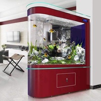 Aquariums marins en verre carré transparent sur mesure pour la décoration, aquariums d'eau salée