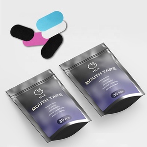 2026 HLK Cinta bucal para ronquidos de algodón negro Hostage, tiras de cinta para dormir - Product Image 1
