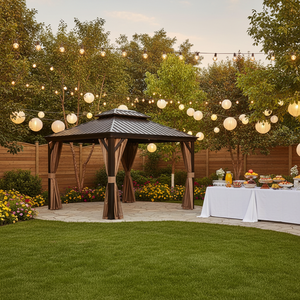 YIZAN YIZAN-3096 Gazebo de <span class=keywords><strong>jardin</strong></span> moderne de haute qualité <span class=keywords><strong>pour</strong></span> l'extérieur, avec <span class=keywords><strong>toit</strong></span> double en alliage d'aluminium, écologique, antirouille, design soigné - Product Image 1