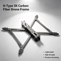 Kit de châssis de drone FPV en fibre de carbone 3K de type H, empattement de 367 mm, léger, avec accessoires de quincaillerie complets