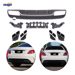 Kit de Carrocería GUGO <span class=keywords><strong>W204</strong></span>, Difusor Trasero con Puntas de Escape para Mercedes-Benz Clase C 2007-2014, Difusor Trasero con Puntas de Escape, Parachoques de ABS - Product Image 4