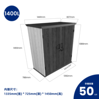 Armoire de rangement extérieure en plastique anti-humidité Kenda, portes à double verrouillage, montage facile, robuste, pour le rangement des outils de jardin