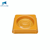 Conteneur individuel pour gâteaux de lune en plastique PET avec fenêtre transparente et base dorée, personnalisable avec logo OEM, boîte de rangement pour desserts, fabricant en gros