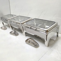 Réchaud à buffet en acier inoxydable doré de 9 L, chauffé au combustible, pour hôtels et restaurants
