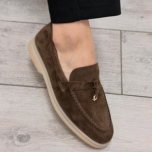 2026 New Brown Lamb Loafers for Women Comfortable Non slip Sheepskin Suede One Foot Lazy <b>Shoes</b> - Product Image 3
