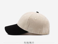 Gorra de Béisbol Curva de 6 Paneles Personalizada JX, Estilo Retro, Color Doble Tono, Pana, Protección Solar para Exteriores, Versión Lisa Disponible