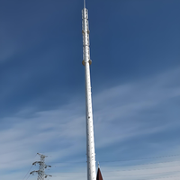 Tour de télécommunication monopôle en acier galvanisé Q235B, section ronde en acier au carbone, pour communication sans fil GSM 4G 5G