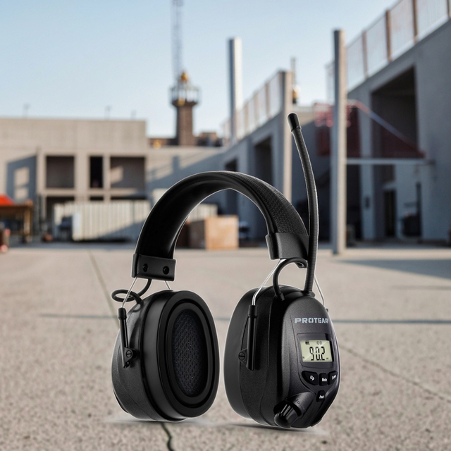 New Upgraded Bluetooth 5.4 Hearing Protection Headphones with FM/AM Radio 25dB NRR Safety Earmuffs for Worker Handsfree Talking