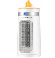 Chauffage d'appoint en céramique PTC avec humidificateur et télécommande, flamme 3D simulée, chauffage électrique de bureau pour la maison et le bureau