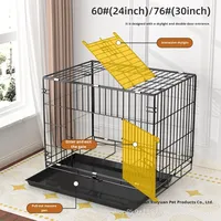 Cage pour chien en fil métallique, petite/moyenne, personnalisable, en gros usine, avec plateau en plastique, pliable et séparable