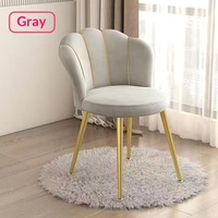 Chaise de maquillage en métal, confortable pour une longue assise, avec dossier simple, tabouret de manucure de luxe léger pour chambre à coucher et coiffeuse