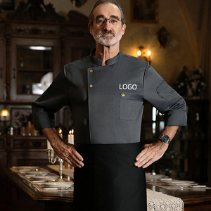 <span class=keywords><strong>Veste</strong></span> <span class=keywords><strong>de</strong></span> <span class=keywords><strong>Chef</strong></span> Brodé Luxe Léger pour Restaurant Occidental, Uniforme Personnalisé pour Cuisine Professionnelle, Anti-Huile et Respirant - Product Image 1