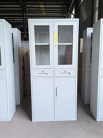Armoire de classement en acier avec portes vitrées et tiroirs, armoire de rangement de bureau multifonctionnelle en métal, prix de gros pour les Philippines