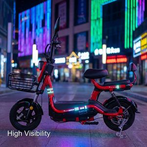 Vélo électrique pliable pour adultes, design compact avec transmission à 7 vitesses et feu stop intégré pour une conduite nocturne sécurisée - Product Image 2