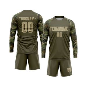 Conjunto de Camiseta de Fútbol Personalizada de Manga Larga, Uniforme de Fútbol Transpirable, Kit Deportivo Sublimado, Camiseta y Pantalones Cortos con Nombre y Número del Equipo - Product Image 1