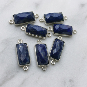 Connecteurs en argent sterling 925 avec lapis-lazuli en forme de coussin (personnalisables) - Vente en gros - Product Image 3