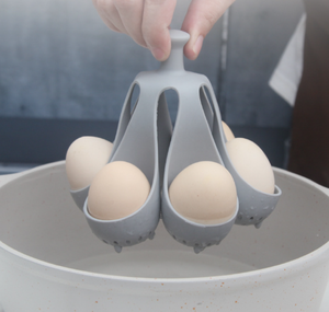 Support de cuisson des œufs en silicone, capacité 4/6 œufs, pour œufs pochés ou durs, idéal pour le petit-déjeuner <span class=keywords><strong>à</strong></span> la maison - Product Image 3