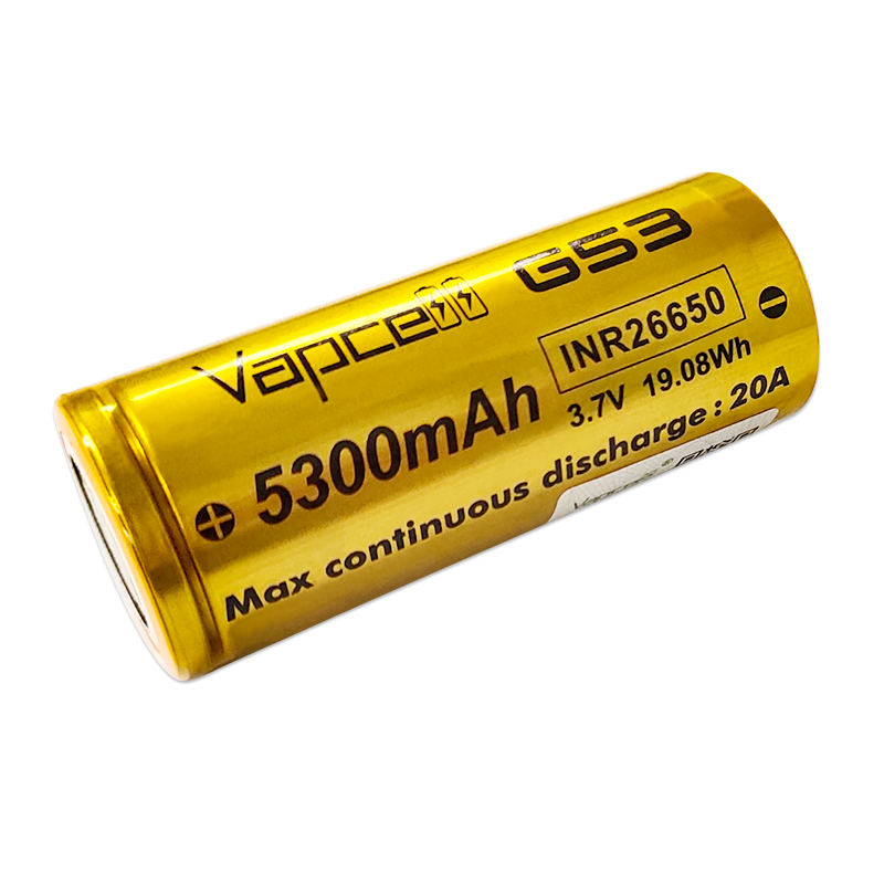 G53 хорошее качество 26650 Vapcell 20A перезаряжаемая батарея 5300mah для фонарика