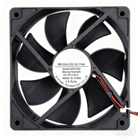 Ventilateur PC Gdstime GDA1225 12025 DC 5V Rechargeable Industriel Sans Balais à Roulement à Billes 30dBA pour Boîtier d'Ordinateur en Plastique 2000