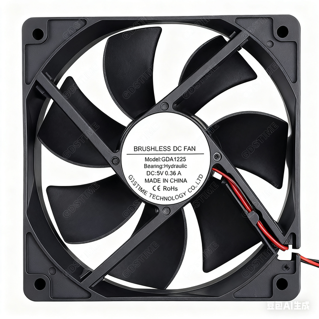 Gdstime GDA1225 12025 PC Fan DC 5V Rechargeable Brushless Industrial Cooling Fan Oil Bearing 30dBA Plastic Computer Case 2000