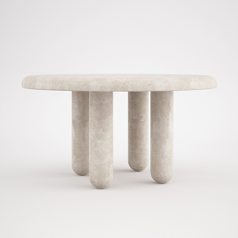 Wabi sabi современного дизайна из натурального камня обеденный стол 6 местный натуральный травертин круглый обеденный стол