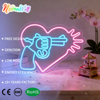 Neonawall En gros Enseigne néon LED personnalisée en forme de cœur, flexible USB, à fixer au mur, pour décoration murale de mariage, fête, maison, café